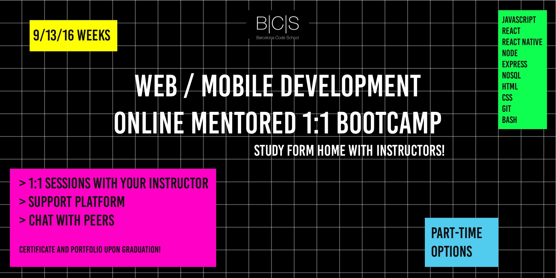 Online Web / Mobile Development Bootcamp in Barcelona Code School